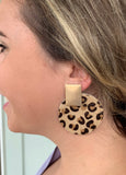 Cheetah Print Round Earrings