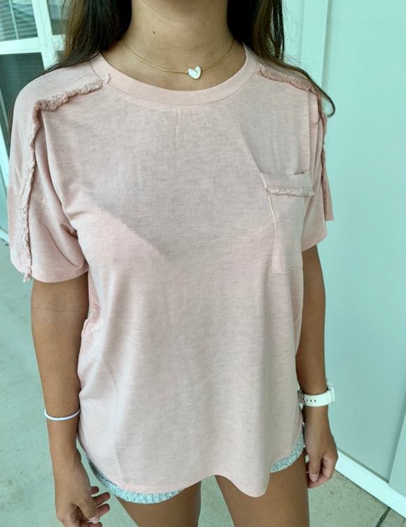 Blush Fringe Tee