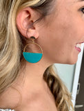 Blue Half Moon Metal Hoops