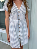 Blue Striped Babydoll Dress