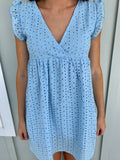 Eyelet Blue Babydoll Dress