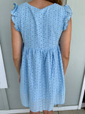 Eyelet Blue Babydoll Dress