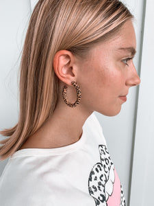 Cheetah Print Wooden Hoops