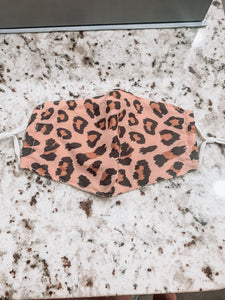 Pink Cheetah Print Face Mask