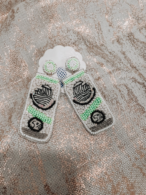 Lime White Claw Earrings