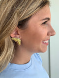 Gold Threaded Butterfly Earrings