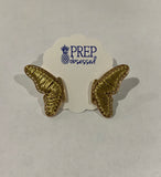 Gold Threaded Butterfly Earrings