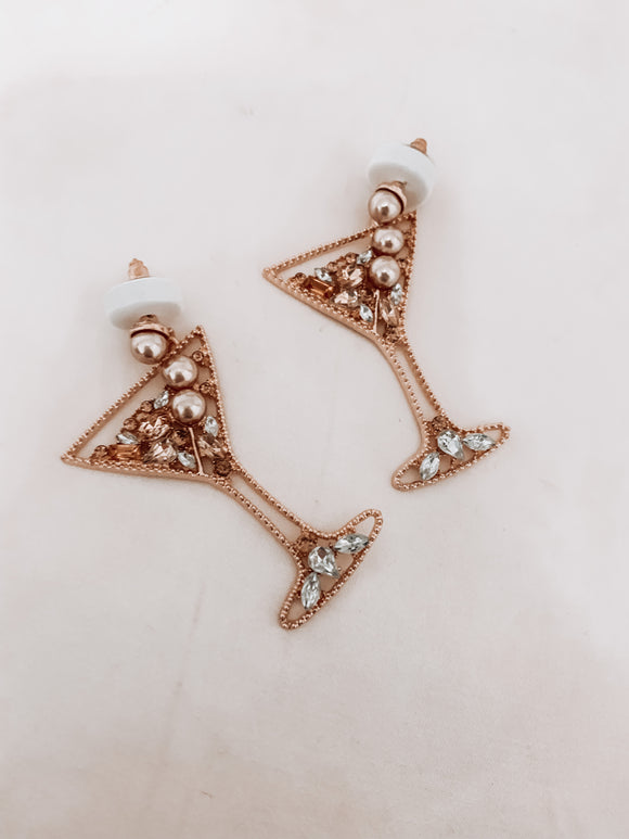 Gold Martini Earrings